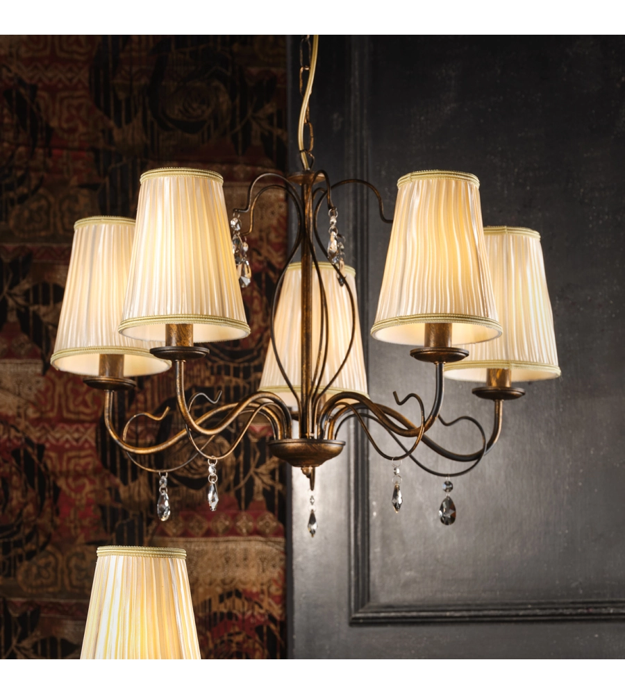 LAMPADARIO 5 LUCI ONLI "DELIA" BRONZO E14